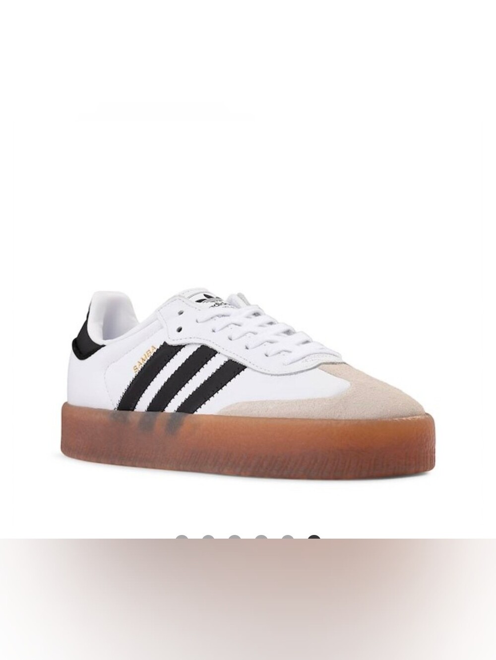 adidas Samba Platform White Black with Gum Sole - Picture 5 of 6